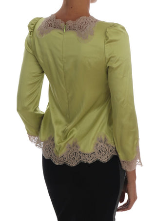 Dolce &amp; Gabbana Elegant Floral Lace Silk Blouse