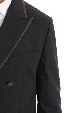 Dolce &amp; Gabbana Elegant Gray Double Breasted Wool Suit