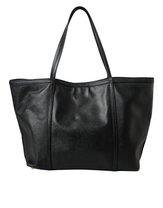 Dolce & Gabbana Black Leather Miss Escape Shopping Tote Women Bag