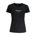 Pepe Jeans Black Cotton Tops &amp; T-Shirt