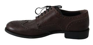 Dolce &amp; Gabbana Elegant Brown Leather Derby Brogues