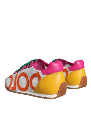 Dolce & Gabbana Multicolor Leather Logo Casual Sneakers Shoes