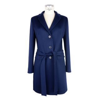 Made in Italy Blue Cashmere Jackets & Coat