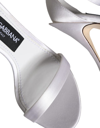 Dolce &amp; Gabbana White KEIRA Heels Ankle Strap Sandals Shoes