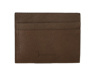 Billionaire Italian Couture Elegant Turtledove Leather Men's Wallet