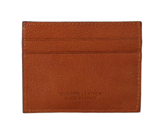 Billionaire Italian Couture Elegant Men's Leather Wallet in Brown