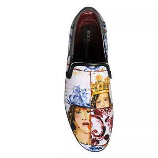 Dolce &amp; Gabbana Multicolor Madonna Majolica Amalfi Men Loafers Shoes