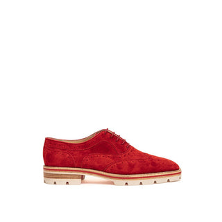 Christian Louboutin Red Suede Flat Shoes