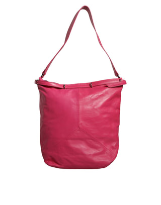 Patrizia Pepe Fuchsia Pink Leather Shoulder Purse Tote Bag