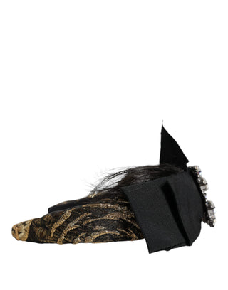 Dolce &amp; Gabbana Black Hair Parrucchiera Crystal Headband Diadem