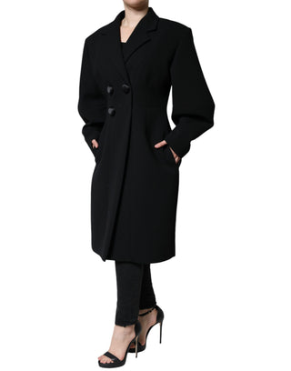 Dolce & Gabbana Black Double Breasted Trench Coat Jacket