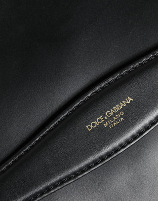 Dolce &amp; Gabbana Black Calfskin Leather Mediterranean Pouch Bag