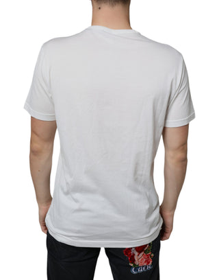 Dolce & Gabbana White Cotton DG Logo Print T-shirt