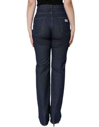 Dolce & Gabbana Dark Blue Cotton Stretch Straight Denim Jeans