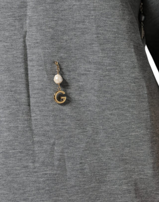 Dolce & Gabbana Gray Cotton Blend Embellished Tee T-shirt