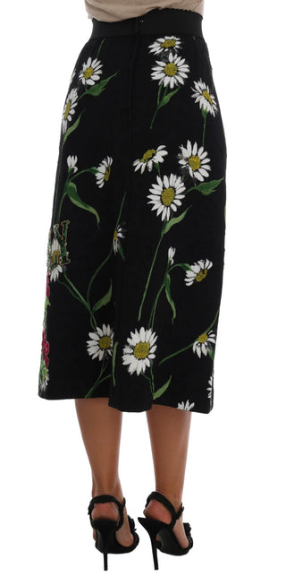 Dolce &amp; Gabbana Embellished A-Line Mid-Calf Skirt