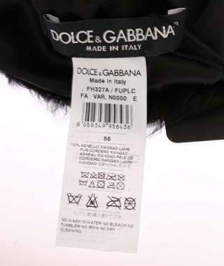 Dolce &amp; Gabbana Elegant Black Xiangao Fur Beanie Hat