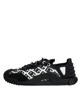 Dolce & Gabbana Black Logo Lace Up Low Top NS1 Sneakers Shoes