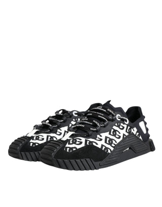 Dolce & Gabbana Black Logo Lace Up Low Top NS1 Sneakers Shoes