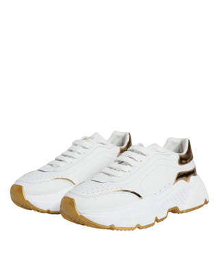 Dolce & Gabbana Gold White Daymaster Low Top Sneakers Shoes