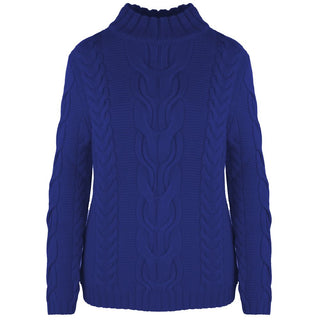 Malo Blue Wool Women's Turtleneck Sweater