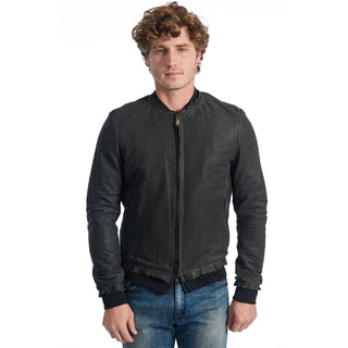 Roberto Pepe Luxury "Gray Lambskin Men Jacket"