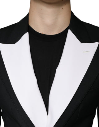 Dolce & Gabbana Black White Single Breasted Dress Blazer