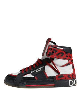 Dolce & Gabbana Multicolor Leather High Top Sneakers Shoes