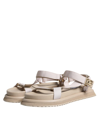 Dolce &amp; Gabbana Beige Nappa Devotion Strap Men Sandals Shoes