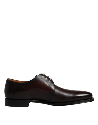 Dolce &amp; Gabbana Black Leather Lace Up Men Derby Formal Shoes