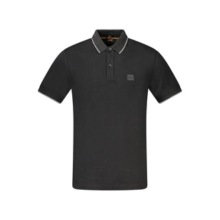 Hugo Boss Black Cotton Men Polo Shirt