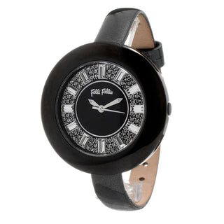 Follie Follie Black Leather Watch