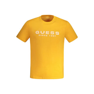 Guess Jeans Orange Cotton Men T-Shirt