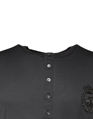 Dolce & Gabbana Gray Crown Bee Embroidery Pullover Sweater