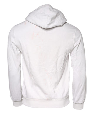 Dolce & Gabbana White Caesar Cotton Hooded Pullover Sweater