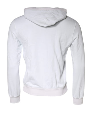 Dolce & Gabbana White Caesar Cotton Hooded Pullover Sweater