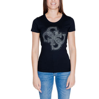 Guess Black Cotton Tops &amp; T-Shirt