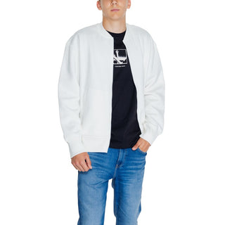 Calvin Klein Jeans White Cotton Rigenerato Sweater