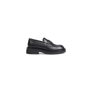 Tommy Hilfiger Black Leather Flat Shoes