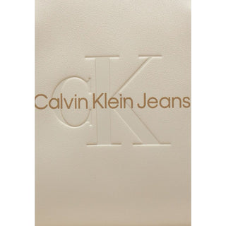 Calvin Klein Jeans Beige Synthetic Leather Handbag