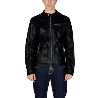 Gianni Lupo Black Cotton Jackets & Coat