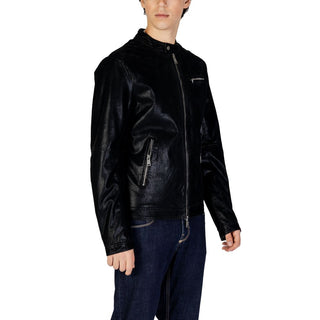 Gianni Lupo Black Cotton Jackets & Coat