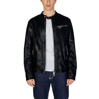 Gianni Lupo Black Cotton Jackets & Coat