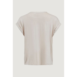 Vila Clothes Gold Cotton T-Shirt