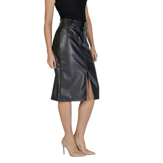 Vila Clothes Black Polyester Skirt