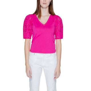 Morgan De Toi Pink Cotton Tops & T-Shirt