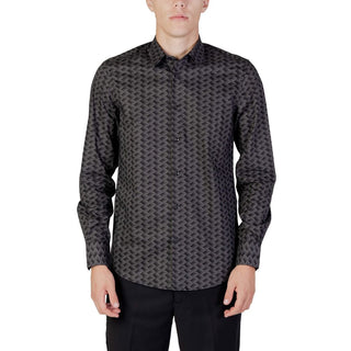 Antony Morato Gray Cotton Pattern Shirt