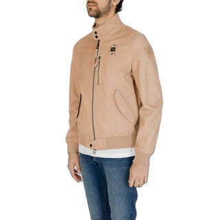 Blauer Beige Leather Jackets & Coat