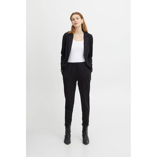 ICHI Black Polyester Pant