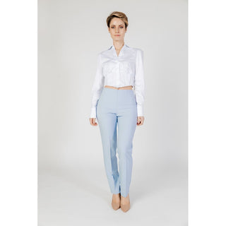 Sandro Ferrone Blue Polyester Pant